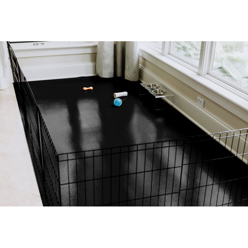 GFloor Ceramic Texture Vinyl Pet Floor Protector 5 ft. W x 10 ft. L Midnight Black Color
